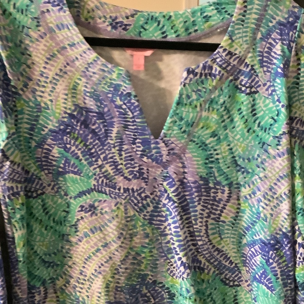 Lilly Pulitzer Vibrant Blue‎ and Green Blouse - Picture 3 of 7